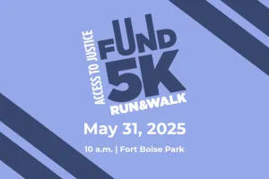 Access to Justice 2025 Fund Run banner.