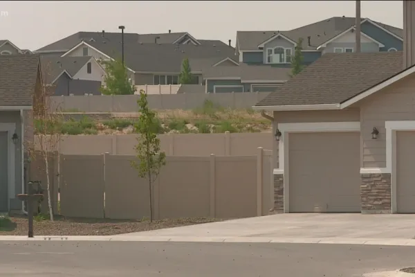 Row of houses from the street level.